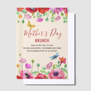 Brunch der Blumenmutter Pergament Einladungen