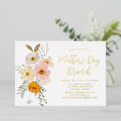 Brunch der blütengelben Mutter am Muttertag Folieneinladung (Stehend vorne)