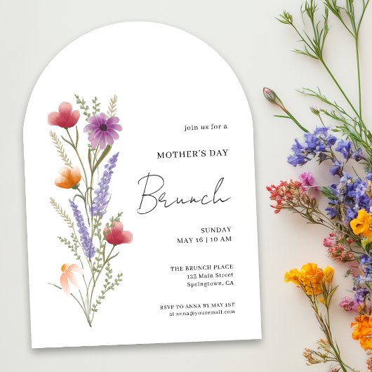 Brunch der einfachen Blumenmütter Einladung