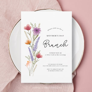Brunch der einfachen Blumenmütter-Wildblume Einladung