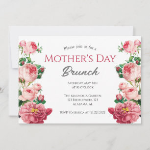 Brunch der personalisierten Mutter Blumenthema Einladung
