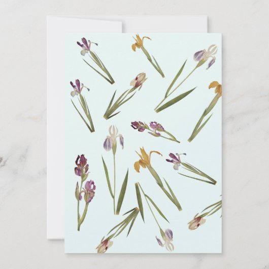 Brunch der personalisierten Mutter | Blumenthema Einladung (Rückseite)