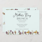 Brunch der personalisierten Mutter | Blumenthema Einladung (Vorne/Hinten)