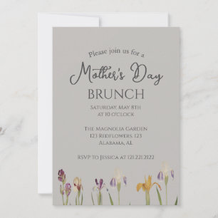 Brunch der personalisierten Mutter Blumenthema Einladung
