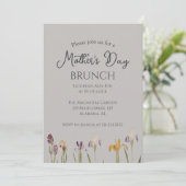 Brunch der personalisierten Mutter | Blumenthema Einladung (Stehend Vorderseite)