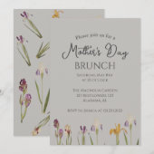 Brunch der personalisierten Mutter | Blumenthema Einladung (Vorne/Hinten)