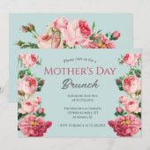 Brunch der personalisierten Mutter | Blumenthema Einladung (Vorne/Hinten)