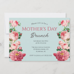 Brunch der personalisierten Mutter   Blumenthema Einladung