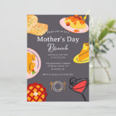 Brunch der personalisierten Mutter | Thema Lebensm Einladung (Stehend Vorderseite)