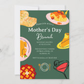 Brunch der personalisierten Mutter | Thema Lebensm Einladung (Vorderseite)