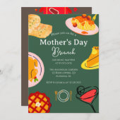 Brunch der personalisierten Mutter | Thema Lebensm Einladung (Vorne/Hinten)
