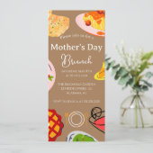 Brunch der personalisierten Mutter | Thema Lebensm Einladung (Stehend Vorderseite)