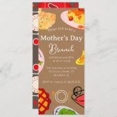 Brunch der personalisierten Mutter | Thema Lebensm Einladung (Vorne/Hinten)