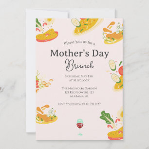 Brunch der personalisierten Mutter   Thema Lebensm Einladung