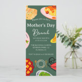 Brunch der personalisierten Mutter | Thema Lebensm Einladung (Stehend Vorderseite)