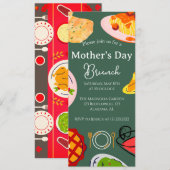 Brunch der personalisierten Mutter | Thema Lebensm Einladung (Vorne/Hinten)