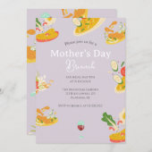 Brunch der personalisierten Mutter | Thema Lebensm Einladung (Vorne/Hinten)