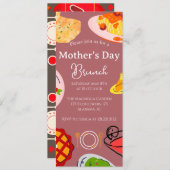 Brunch der personalisierten Mutter | Thema Lebensm Einladung (Vorne/Hinten)