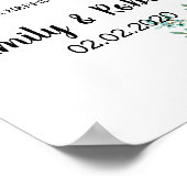 Brunch des Hochzeitsposters aus Aquarellblättern Poster (Ecke)