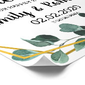 Brunch des Hochzeitsposters aus Aquarellblättern Poster (Ecke)