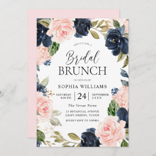 Brunch des Navy Blush Brautparty Einladung