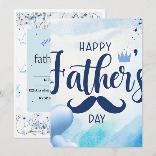 Brunch des Vaters Einladung (Vorne/Hinten)