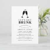 Brunch & Drinks Brautparty "Let's Get Brunk" Einladung (Stehend Vorderseite)