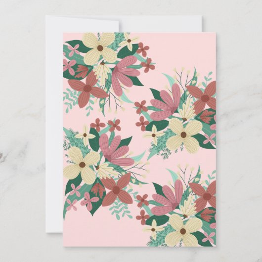 Brunch Egg Hunt Rosa Illustration Osterfeier Einladung (Rückseite)