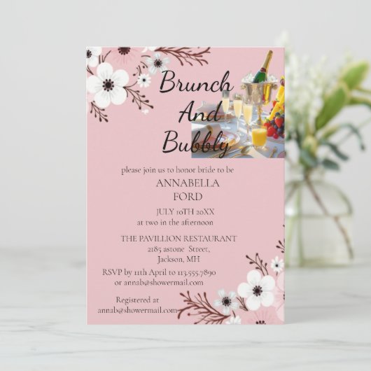 Brunch Einladung (Stehend Vorderseite)