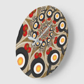 Brunch Fractal Art Funny Food, Tomatoes, Eggs Große Wanduhr (Winkel)