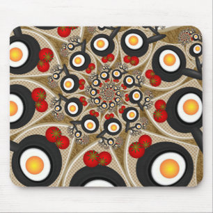 Brunch Fractal Art Funny Food, Tomatoes, Eggs Mousepad