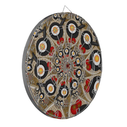 Brunch Fraktal Art Funny Food, Tomaten, Eier Dartscheibe (Vorderseite Links)
