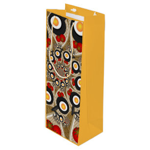 Brunch Fraktal Art Funny Food, Tomaten, Eier Geschenktüte Für Weinflaschen