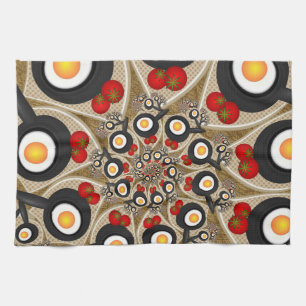 Brunch Fraktal Art Funny Food, Tomaten, Eier Handtuch
