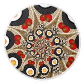 Brunch Fraktal Art Funny Food, Tomaten, Eier Keramikknauf (Vorderseite)