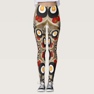Brunch Fraktal Art Funny Food, Tomaten, Eier Leggings