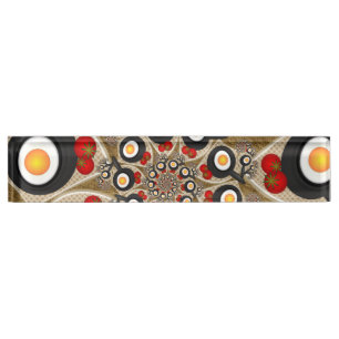 Brunch Fraktal Art Funny Food, Tomaten, Eier Namensplakette