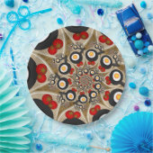 Brunch Fraktal Art Funny Food, Tomaten, Eier Pappteller (Party)
