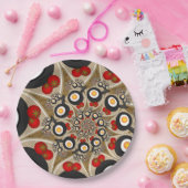 Brunch Fraktal Art Funny Food, Tomaten, Eier Pappteller (Party)