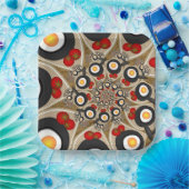 Brunch Fraktal Art Funny Food, Tomaten, Eier Pappteller (Party)