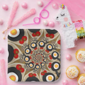 Brunch Fraktal Art Funny Food, Tomaten, Eier Pappteller (Party)