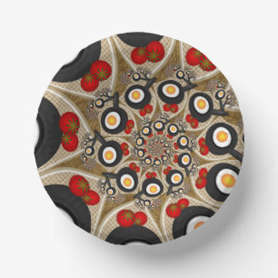 Brunch Fraktal Art Funny Food, Tomaten, Eier Pappteller