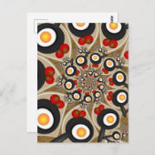 Brunch Fraktal Art Funny Food, Tomaten, Eier Postkarte (Vorne/Hinten)