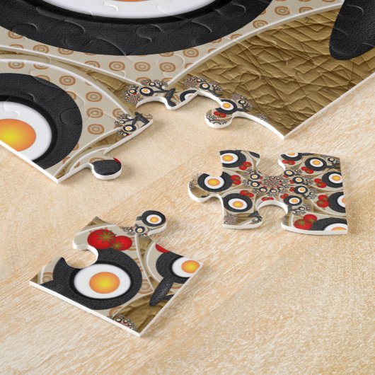 Brunch Fraktal Art Funny Food, Tomaten, Eier Puzzle (Seite)
