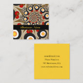 Brunch Fraktal Art Funny Food, Tomaten, Eier Quadratische Visitenkarte (Vorne/Hinten)