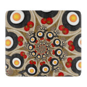 Brunch Fraktal Art Funny Food, Tomaten, Eier Schneidebrett (Vorderseite)