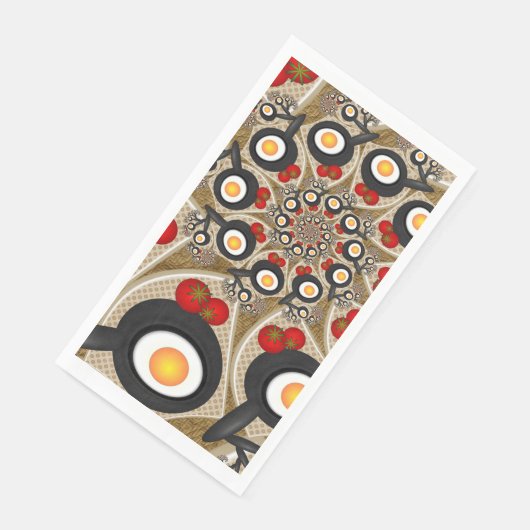 Brunch Fraktal Art Funny Food, Tomaten, Eier Serviette (Ecke)