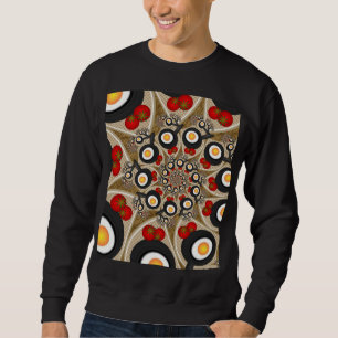 Brunch Fraktal Art Funny Food, Tomaten, Eier Sweatshirt