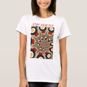 Brunch Fraktal Art Funny Food, Tomaten, Eier T-Shirt