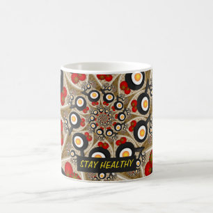 Brunch Fraktal Art Funny Food, Tomaten, Eiertext Kaffeetasse
